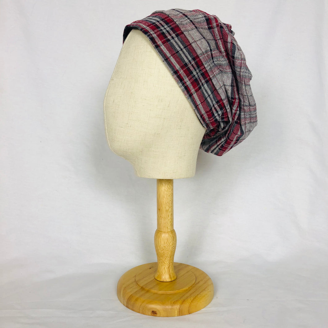 Sporty Headgear - Grey Red Plaid