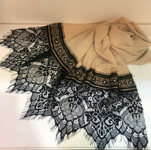 Load image into Gallery viewer, SHAWLS~Lux Chiffon wt Soft French Lace
