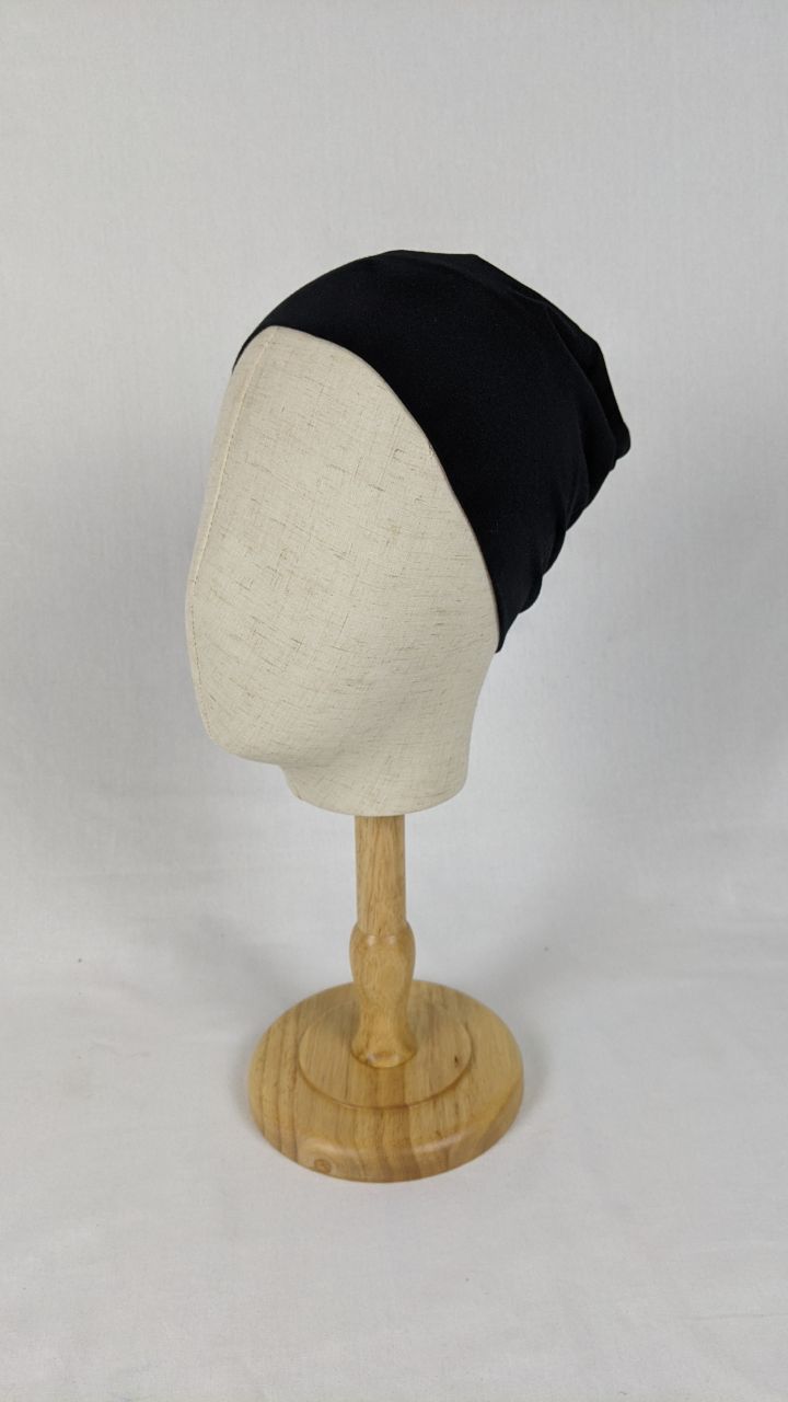 Misty Solid Black headscarf